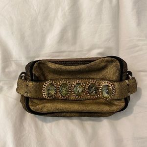 AGL gold brushed cloth clutch